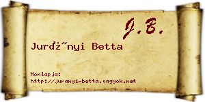 Jurányi Betta névjegykártya